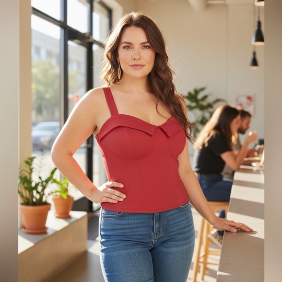 NEW•XL-1X•VIVIAN•Vintage Pin Up Style Top - Picture 1 of 8